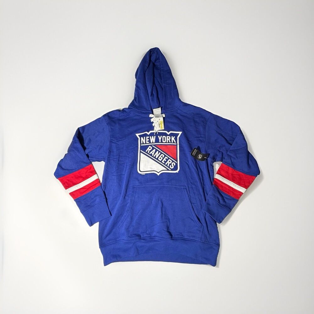 NWT New York Rangers NHL Lace Up Hoodie Sweatshirt Blue Men’s Medium